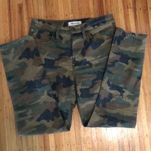 Madewell camo high rise slim boy jean